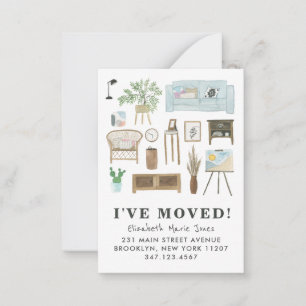 Budget J'ai déménagé Boho Home Moving Faire-part