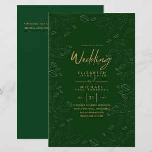 BUDGET Jardin moderne Feuilles Mariage Inviter A9