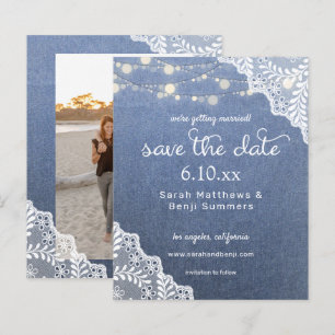 Budget Jean, Lace & Lights Save the Date V2 Photo