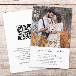 Budget Join Us Photo QR Code Wedding Invitation