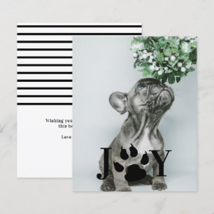 BUDGET Joy Dog Paw Print Christmas Photo Card