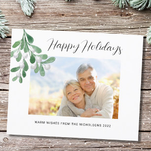 Budget Joyeux jours fériés Mistletoe Photo Carte d