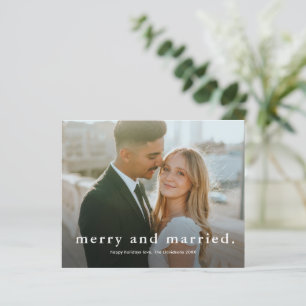Budget Joyeux Mariage marié photo carte de Noël