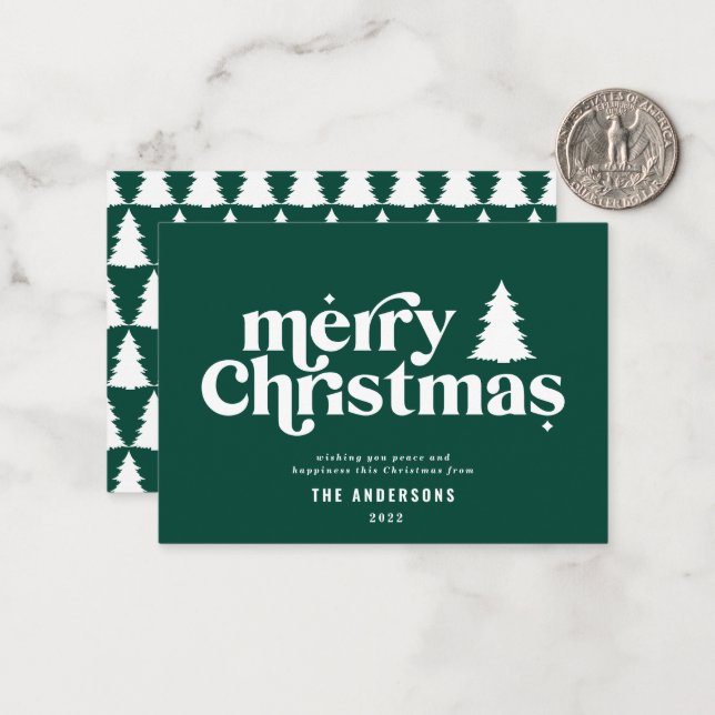 budget Joyeux Noël non photo Carte de vacances (Devant/Arrière en situation)