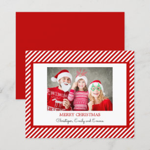Budget Joyeux Noël Rouge Carte photo blanc