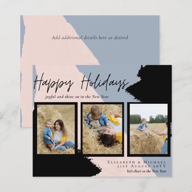 Budget Joyeux vacances Cartes photos Abstrait mode (Devant / Derrière)