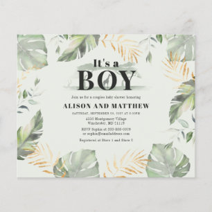 Budget Jungle Safari Baby Shower Boys Invitation