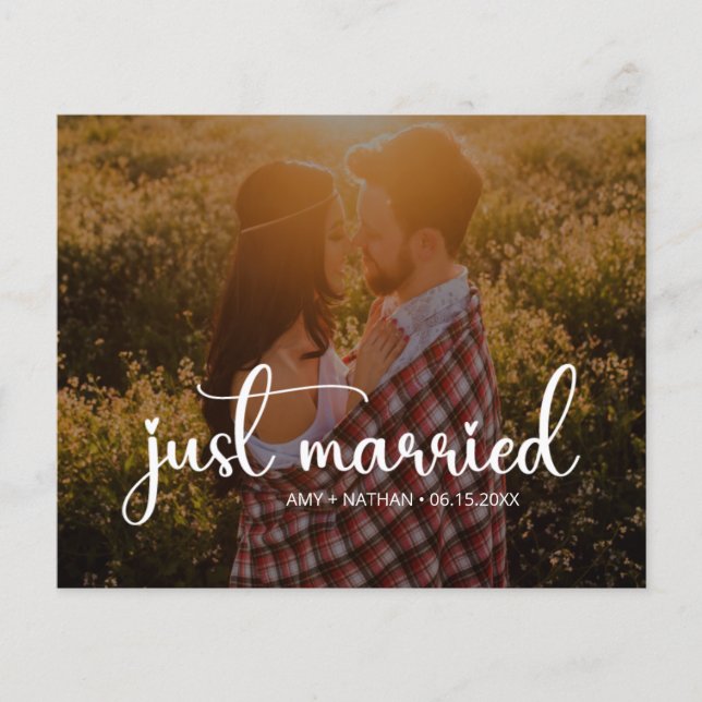 Budget Just married Photo Wedding Announcement (Front)