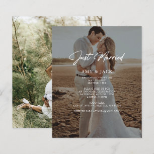 Budget Just Married Photo Wedding Announcement