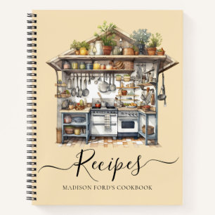 Budget Kitchen Utensil Food Pantry Supplies Recipe Notebook