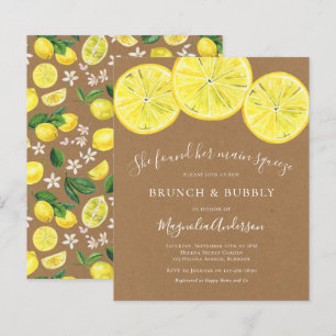 Budget Kraft Lemons Bridal Shower Invitation