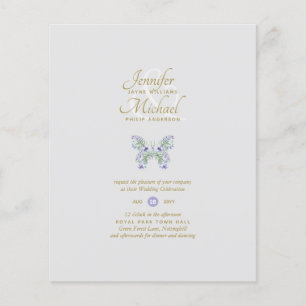 BUDGET  Lavender Butterfly Wedding Invitation