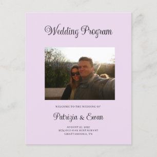 Budget Lavender Photo Wedding program