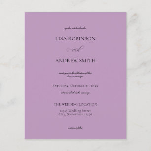 Budget Lavender Purple Calligraphy Wedding Flyer