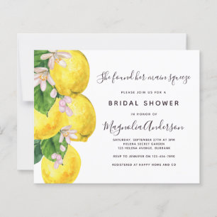 Budget Lemon Main Squeeze Bridal Shower Invitation