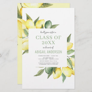 Budget Lemon Modern Class of 2023 Invitation