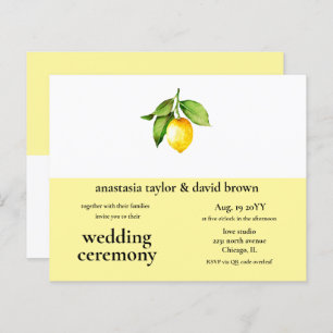 Budget Lemon QR Code Wedding Invitation