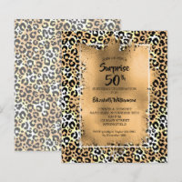 Budget Leopard 50th Birthday Party Invitations