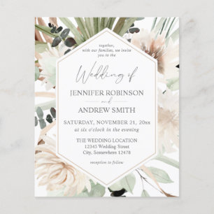 Budget LG Text Boho Eucalyptus Palm Floral Wedding