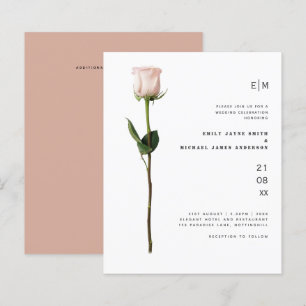 Budget Light Pink Rose Modern Simple Wedding