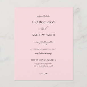 Budget Light Pink Wedding Flyer