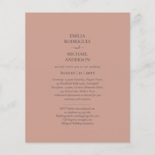 BUDGET Light Terracotta Monochrome WEDDING Flyer