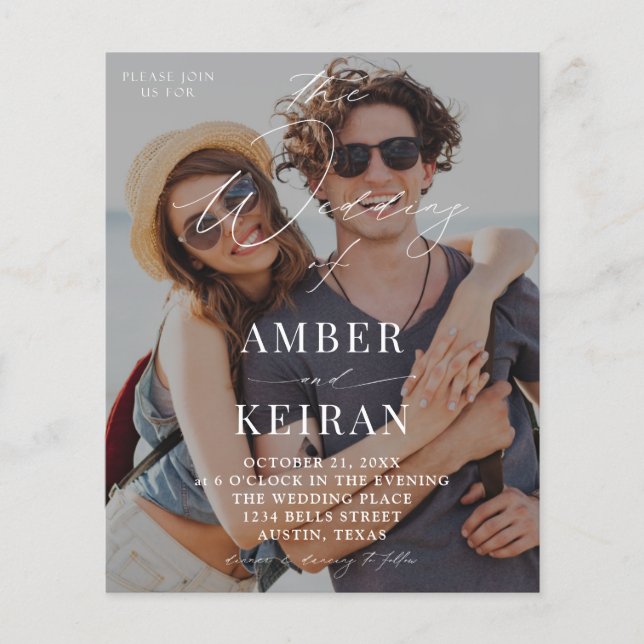 Budget Lightly Tinted Shades Photo Wedding Flyer (Front)