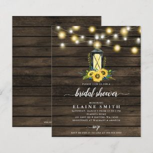 Budget Lights Sunflowers Bridal Shower Invitation