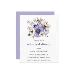 Budget Lilac Florals Rehearsal Dinner Invitation