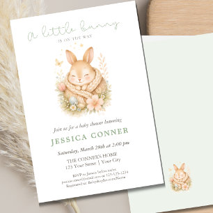 Budget Little Bunny Watercolor Neutral Baby Shower Flyer