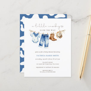 Budget Little Cowboy Boy Baby Shower Invitation