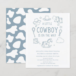 Budget Little Cowboy Boy Baby Shower Invitation