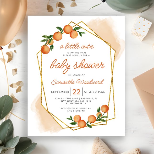 Budget Little Cutie Citrus Baby Shower Invitation (Creator Uploaded)