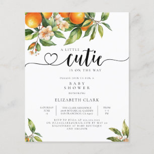 Budget Little Cutie Orange Baby Shower Invitation