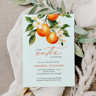Budget Little Cutie Orange Clementine Baby Shower Invitation