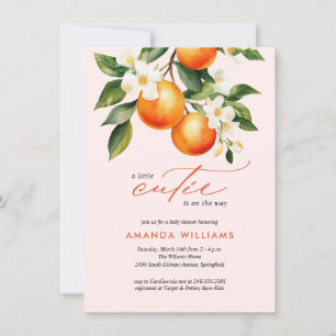 Budget Little Cutie Orange Clementine Baby Shower Invitation
