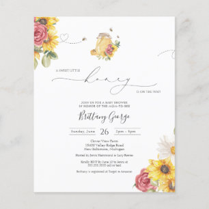 Budget Little Honey Bee Baby Shower Invitation
