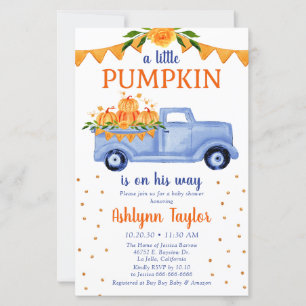Budget Little Pumpkin Baby Shower Invitation