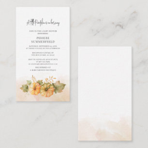 Budget Little Pumpkin Botanical Fall Baby Shower Card