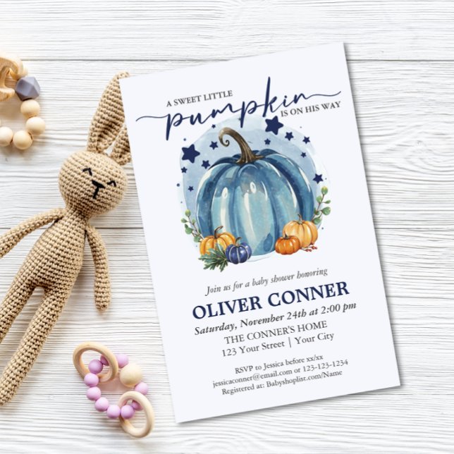 BUDGET Little Pumpkin Boy Baby Shower Invitation Flyer (Creator Uploaded)