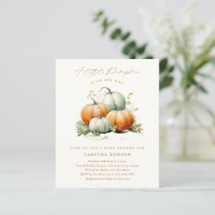 Budget Little Pumpkin Fall Baby Shower Invitation