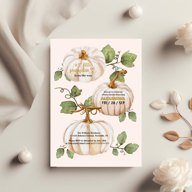 Budget Little pumpkin fall watercolor baby shower Flyer (Creator Uploaded)