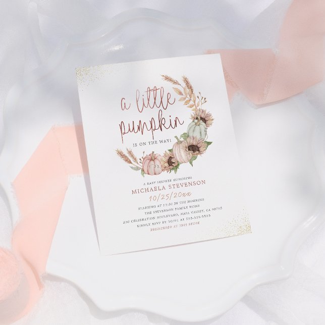 Budget Little Pumpkin Rustic Rose Gold Baby Shower (Creator Uploaded)