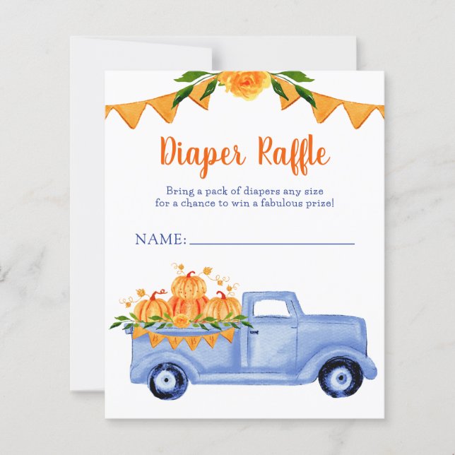 Budget Little Pumpkin Twin Boy Diaper Raffle (Front)