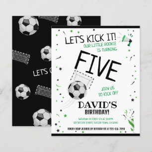 Budget Little Rookie Soccer Birthday Invitation