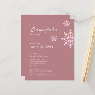 Budget Little Snowflake Pink Winter Baby Shower