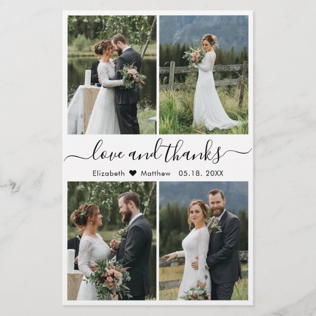 Budget Love and Thanks Collage Wedding Thank You F Flyer (Front)