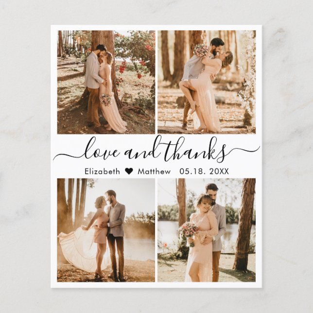 Budget Love and Thanks Collage Wedding Thank You F Flyer (Front)