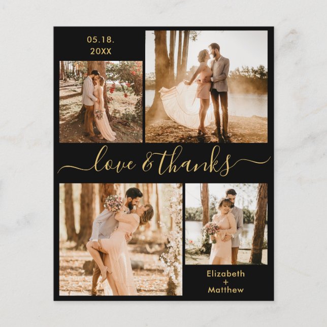 Budget Love and Thanks Collage Wedding Thank You Flyer (Front)