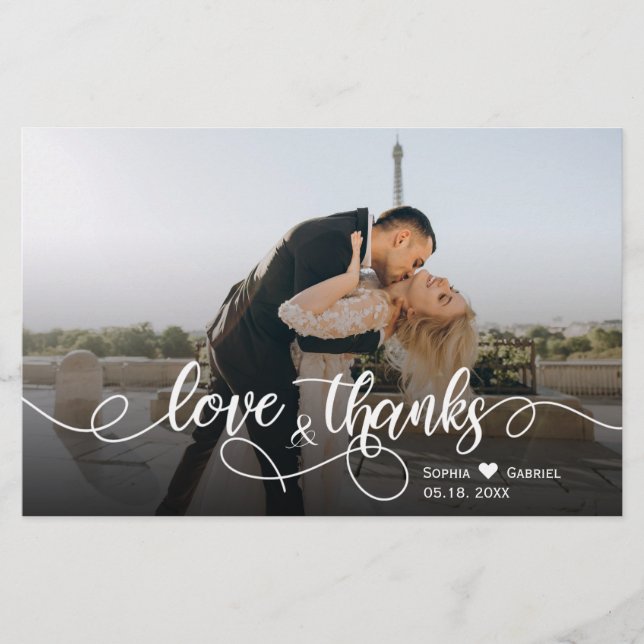Budget Love and Thanks Wedding Thank You Card (Front)